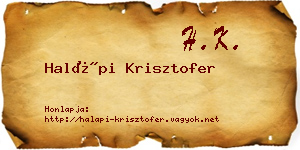 Halápi Krisztofer névjegykártya
