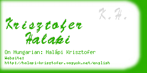 krisztofer halapi business card